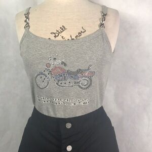 “Laconia Bike Week”  From 2005 chain strap tank With Jewel Bike Design .